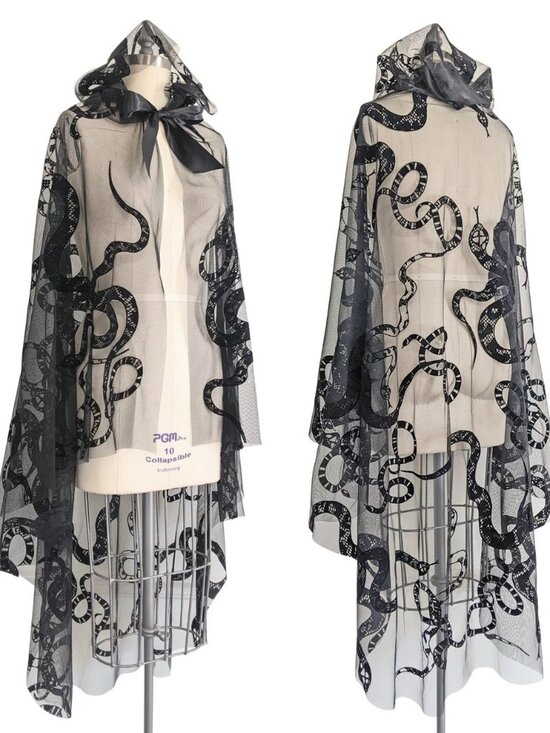 Handmade Other - Halloween Party Cape Velvet Snakes Witch Cloak Medusa Costume Fantasy Cosplay